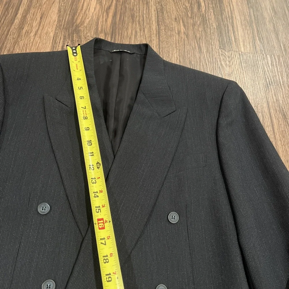 Canali Proposta Blazer Coat Mens  EU 52R Houndstooth Navy Wool